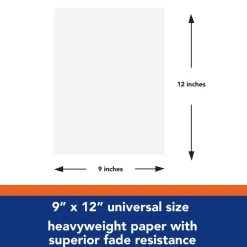 Pacon 9 in. x 12 in. 76 lbs. Text Weight Tru-Ray Construction Paper - White (50 Packs/Carton)