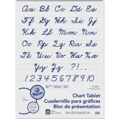 Pacon 24 in. x 32 in. 25 Sheets 1 in. Rule Presentation Format Chart Tablets - White
