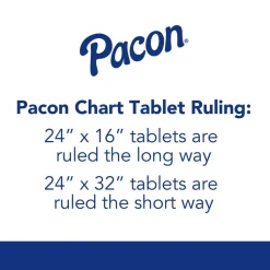 Pacon 24 in. x 32 in. 25 Sheets 1 in. Rule Presentation Format Chart Tablets - White