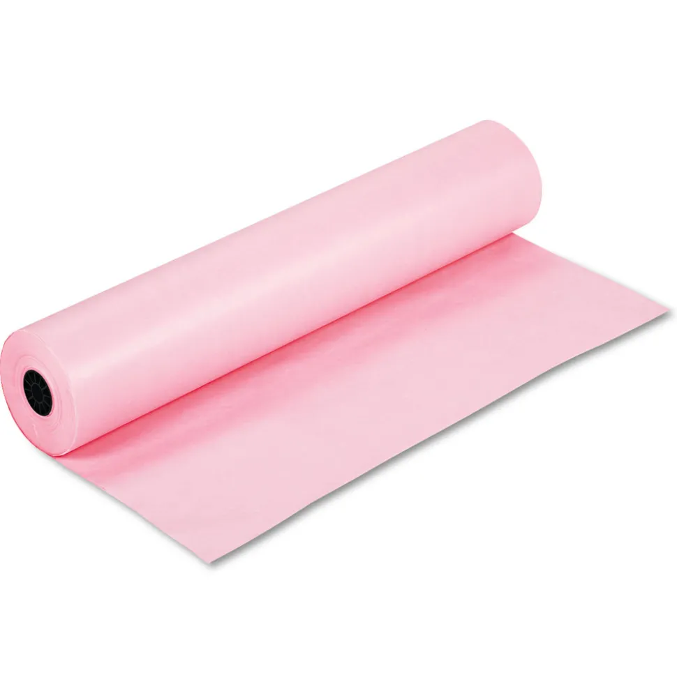 Pacon 35 lbs. Wrapping Weight 36 in. x 1000 ft. Rainbow Duo-Finish Colored Kraft Paper - Pink (1-Roll)