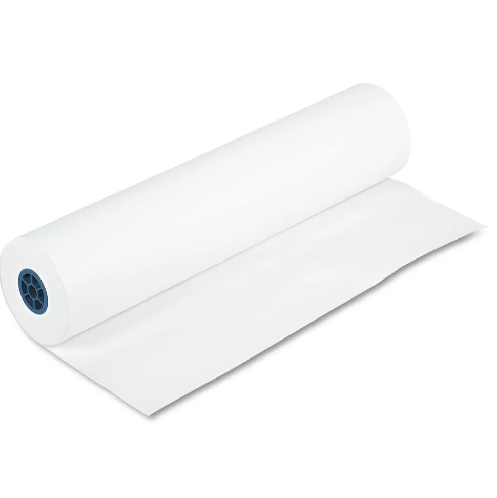 Pacon P5636 36 in. x 1,000 ft. 40 lbs. Wrapping Weight Kraft Paper Roll - White (1-Roll)