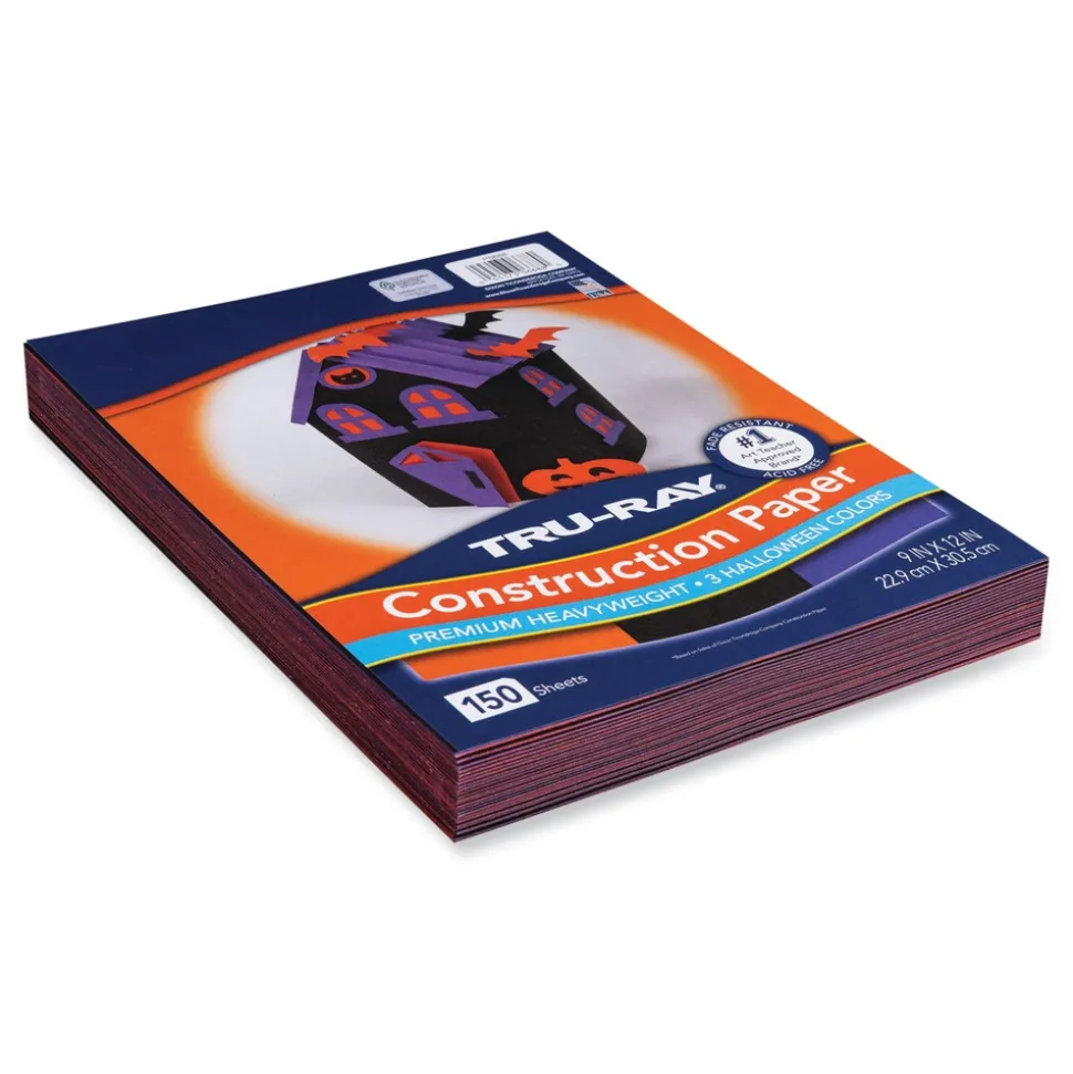 Pacon Tru-Ray 9 x 12 70 lb. Text Weight Construction Paper - Assorted Halloween Colors (150/Pack)
