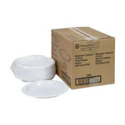 Pactiv Corp. 8.88 in. Diameter Meadoware Ops Dinnerware Plate - White (400/Carton)