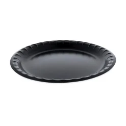 Pactiv Corp. 10.25 in. Diameter Placesetter Deluxe Laminated Foam Plate Dinnerware - Black (540/Carton)