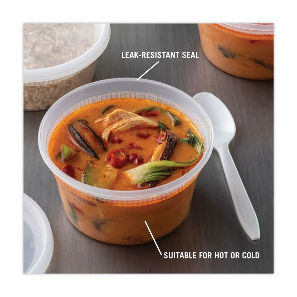 Pactiv Corp. 4.55 in. x 2.45 in. x 2.45 in. 12 oz. Newspring DELItainer Plastic Microwavable Container - Clear (240/Carton)