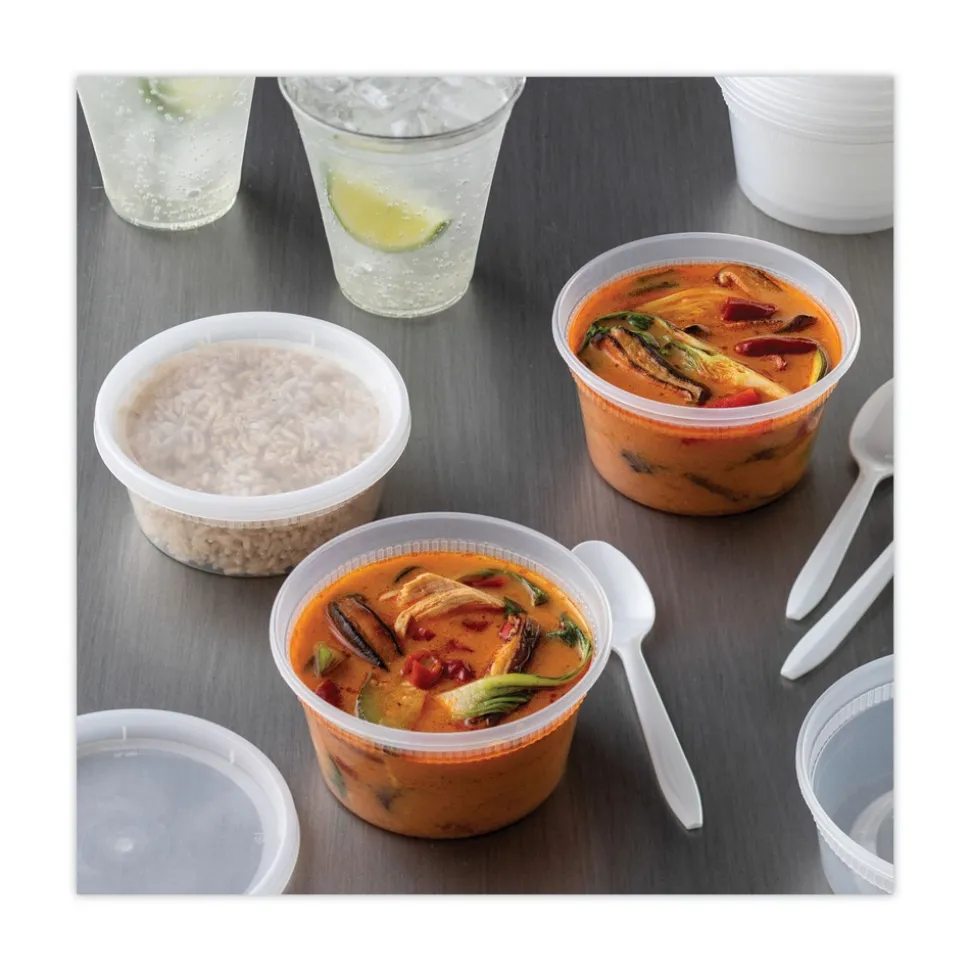 Pactiv Corp. 4.55 in. x 2.45 in. x 2.45 in. 12 oz. Newspring DELItainer Plastic Microwavable Container - Clear (240/Carton)