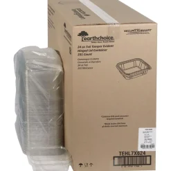 Pactiv Corp. 7.25 in. x 6.37 in. x 2 in. 24 oz. EarthChoice Tamper Evident Recycled Hinged Lid Deli Container - Clear (231/Carton)