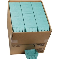 Pactiv Corp. 5.5 in. x 5.5 in. x 3.25 in. Quart Berigard Molded Fiber Berry Basket - Green (297/Carton)