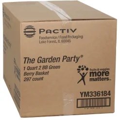 Pactiv Corp. 5.5 in. x 5.5 in. x 3.25 in. Quart Berigard Molded Fiber Berry Basket - Green (297/Carton)