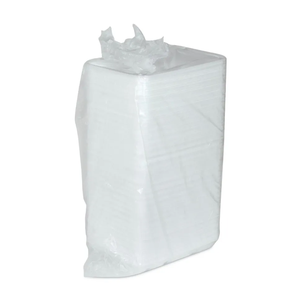 Pactiv Corp. 8.5 in. x 11.5 in. x 1.25 in. 6-Compartment Foam School Trays - White (500/Carton)