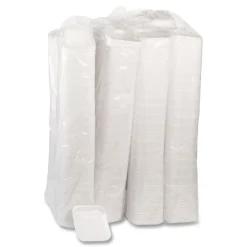 Pactiv Corp. 5.1 in. x 5.1 in. x 0.65 in. #1S Foam Supermarket Tray - White (1000/Carton)