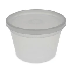 Pactiv Corp. 2 in. x 2 in. x 2 in. 16 oz. Newspring DELItainer Microwavable Plastic Container - Clear (240/Carton)