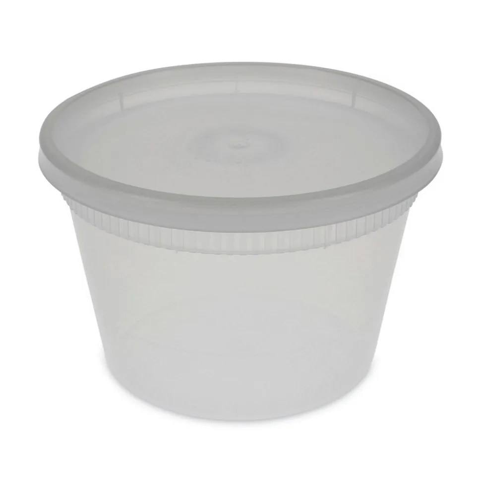 Pactiv Corp. 2 in. x 2 in. x 2 in. 16 oz. Newspring DELItainer Microwavable Plastic Container - Clear (240/Carton)