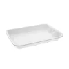 Pactiv Corp. 9.5 in. x 7 in. x 1.25 in. No. 4D Foam Meat Tray - White (500/Carton)