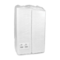 Pactiv Corp. 9.5 in. x 7 in. x 1.25 in. No. 4D Foam Meat Tray - White (500/Carton)