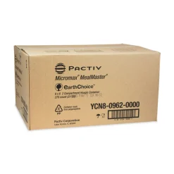 Pactiv Corp. 9 in. x 6 in. x 3 in. 2-Compartment EarthChoice SmartLock Microwavable MFPP Plastic Hinged Lid Container - White (270/Carton)