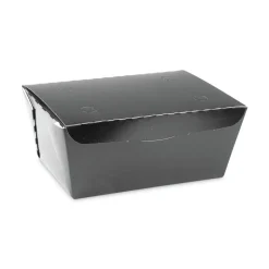 Pactiv Corp. 66 oz 6.5 x 4.5 x 3.25 EarthChoice OneBox Paper Box - Black (160/Carton)