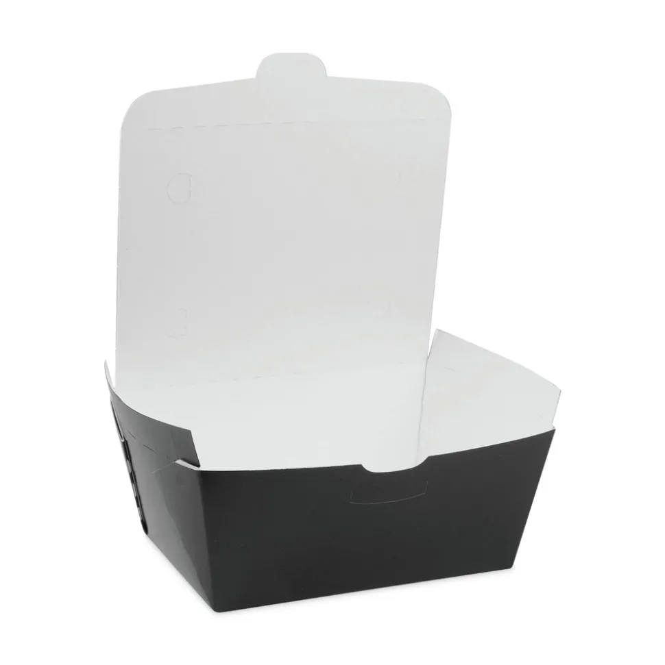 Pactiv Corp. 66 oz 6.5 x 4.5 x 3.25 EarthChoice OneBox Paper Box - Black (160/Carton)