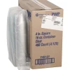 Pactiv Corp. 16 oz 4 x 4 x 3 PET Plastic Square Container - Clear (480/Carton)