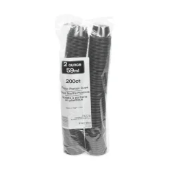 Pactiv Corp. 2 oz. Plastic Portion Cup - Black (200/Bag, 12 Bags/Carton)