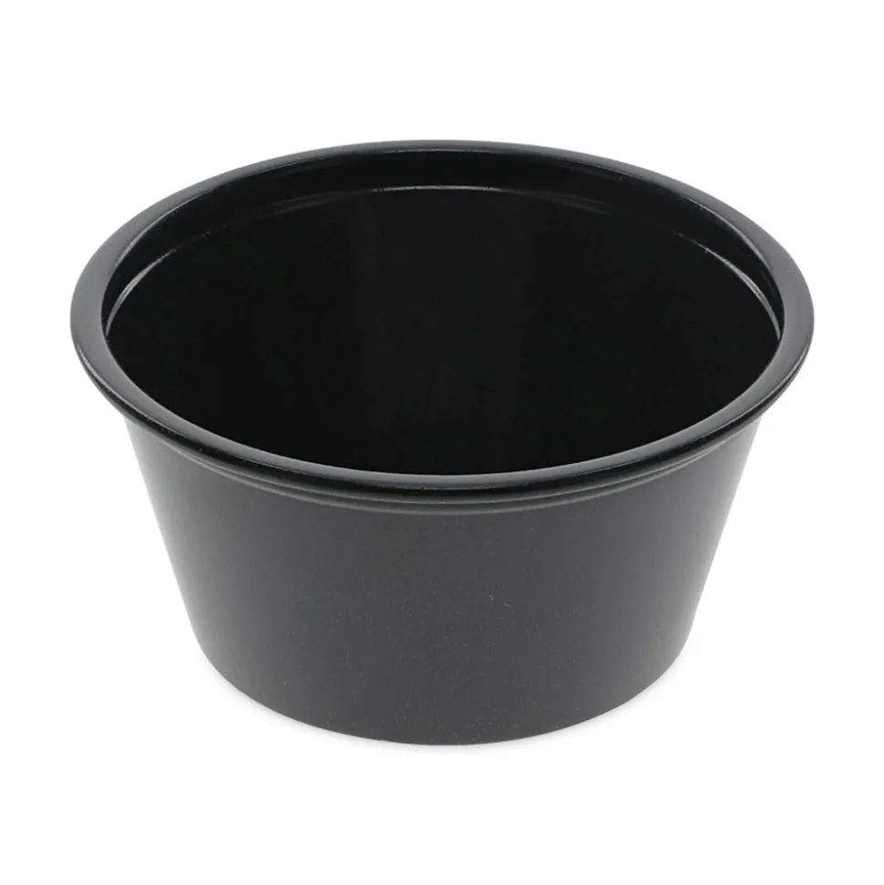 Pactiv Corp. 2 oz. Plastic Portion Cup - Black (200/Bag, 12 Bags/Carton)
