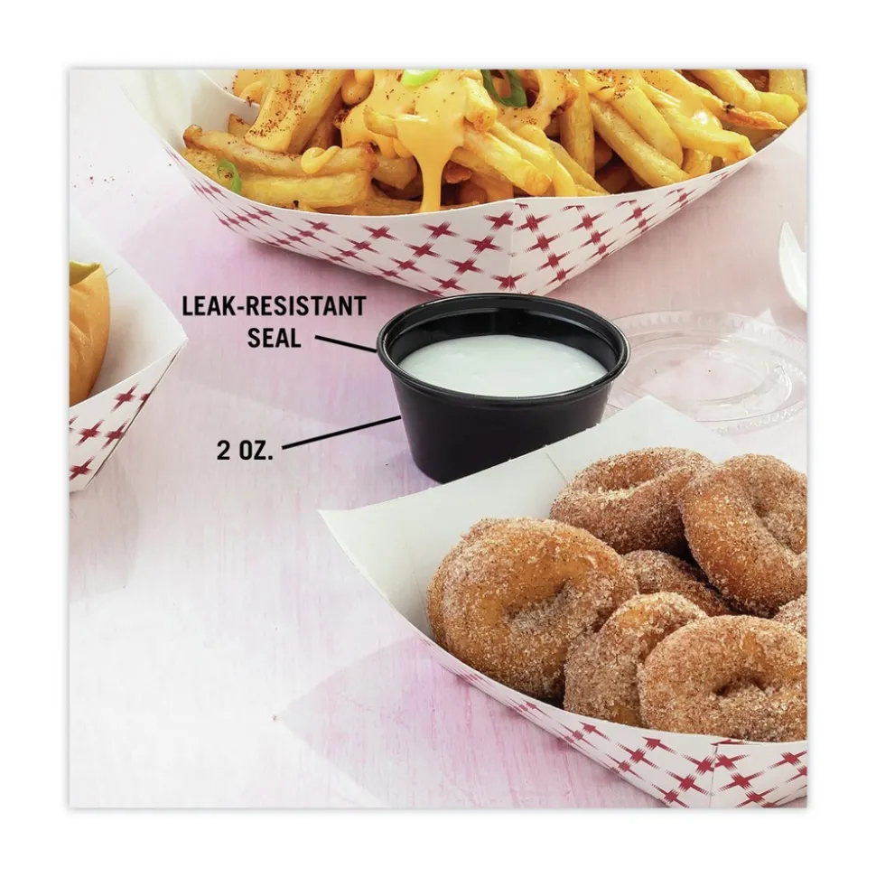 Pactiv Corp. 2 oz. Plastic Portion Cup - Black (200/Bag, 12 Bags/Carton)