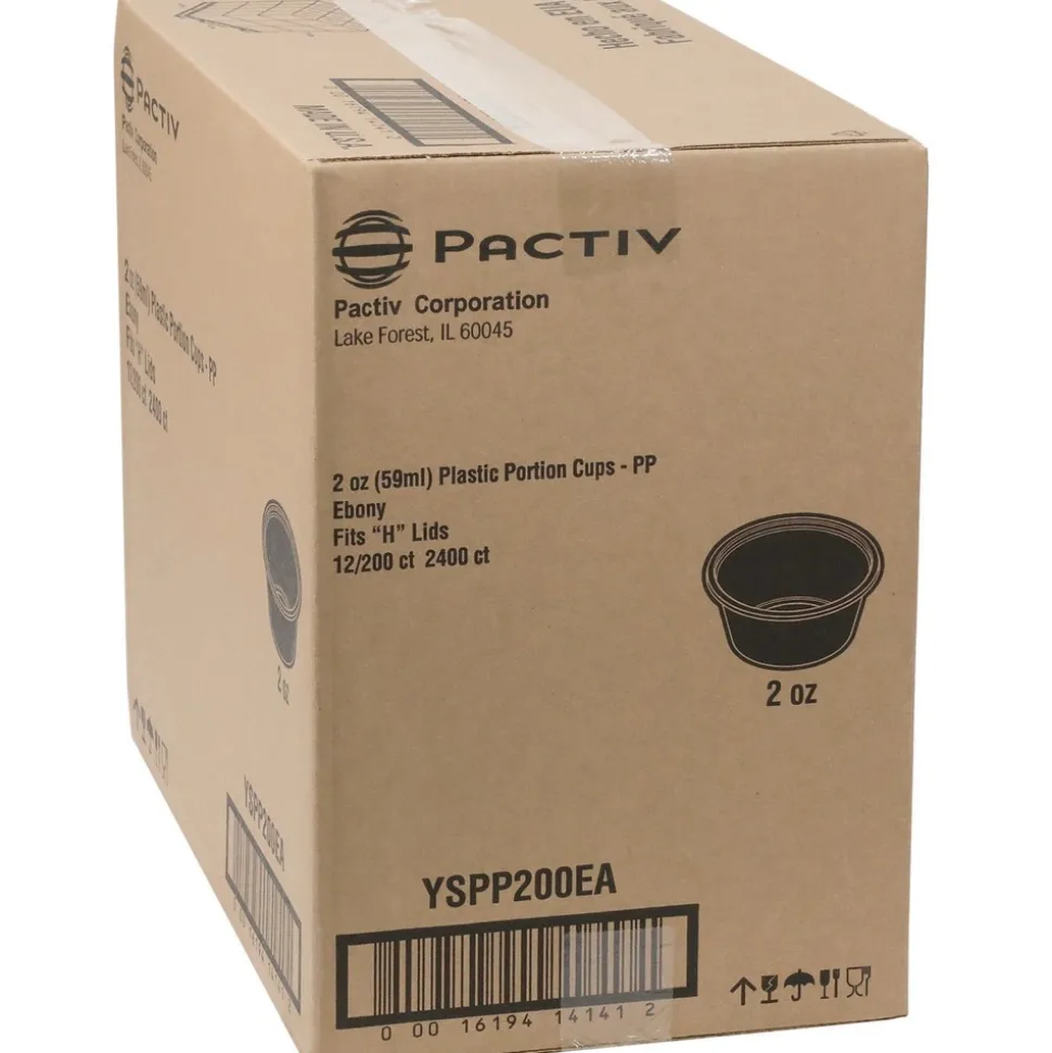 Pactiv Corp. 2 oz. Plastic Portion Cup - Black (2400/Carton)