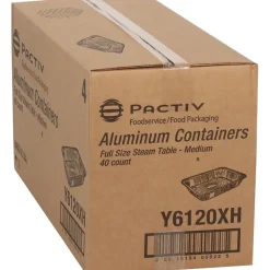 Pactiv Corp. 19.6 x 11.6 2.2 in. Full-Size Medium Deep Aluminum Steam Table Pan (40/Carton)