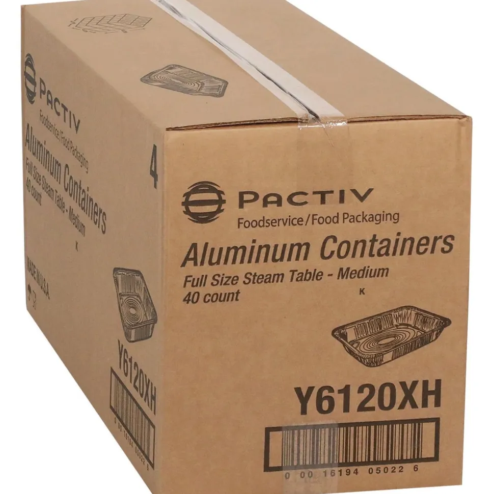Pactiv Corp. 19.6 x 11.6 2.2 in. Full-Size Medium Deep Aluminum Steam Table Pan (40/Carton)