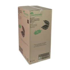 Pactiv Corp. EarthChoice 5.75 in. x 5.95 in. x 3.1 in. Microwavable MFPP Plastic Hinged Lid Container With SmartLock - Black (400/Carton)