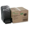 Pactiv Corp. EarthChoice 9 in. x 6 in. x 3.25 in. Plastic SmartLock Microwavable MFPP Hinged Lid Container - Black (270/Carton)