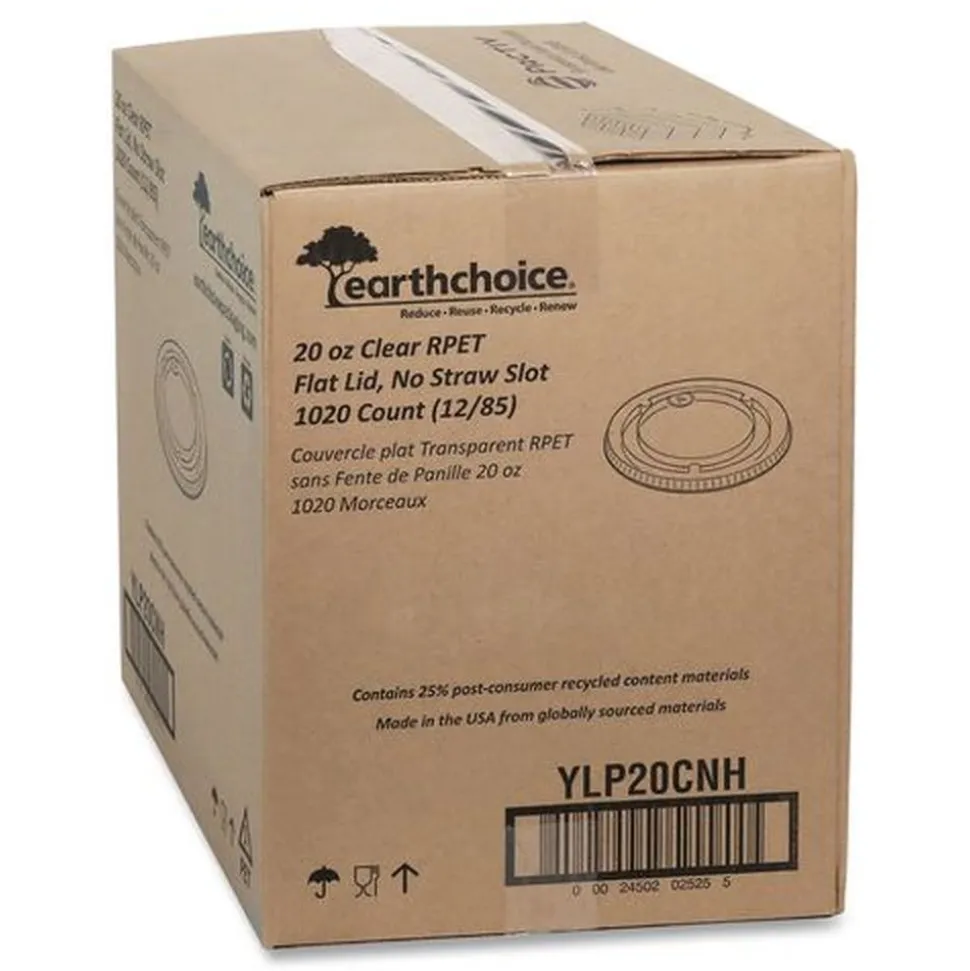 Pactiv Corp. EarthChoice 9 - 20 oz. No Straw Slot Cold Cup Lids - Clear (1020/Carton)