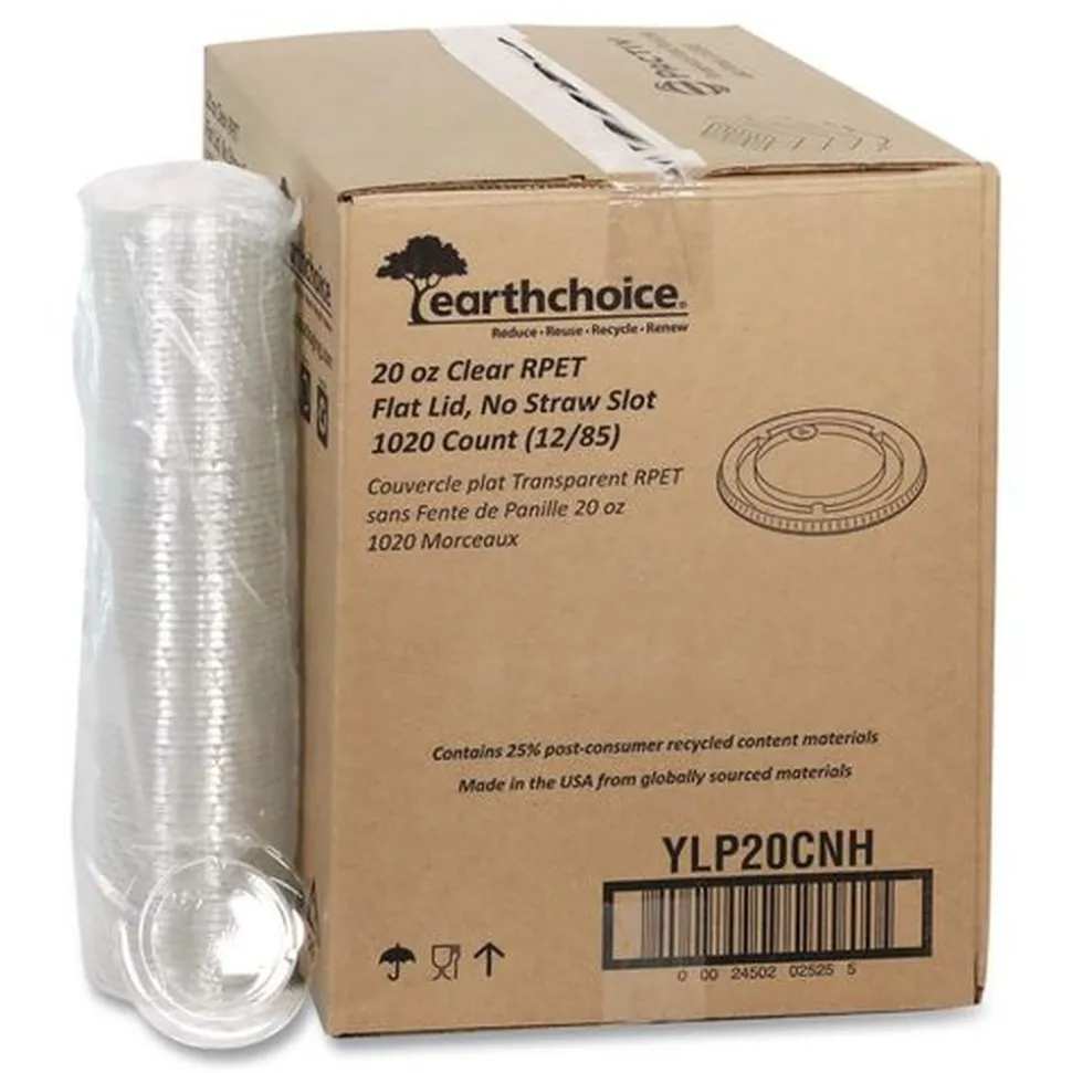 Pactiv Corp. EarthChoice 9 - 20 oz. No Straw Slot Cold Cup Lids - Clear (1020/Carton)