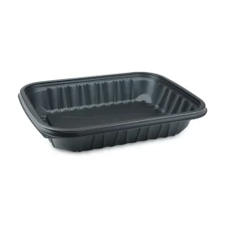 Pactiv Corp. EarthChoice Entree2Go 11.75 in. x 8.75 in. x 2.13 in. 64 oz. Plastic Takeout Container - Black (200/Carton)