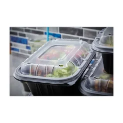 Pactiv Corp. EarthChoice Entree2Go 11.75 in. x 8.75 in. x 2.13 in. 64 oz. Plastic Takeout Container - Black (200/Carton)