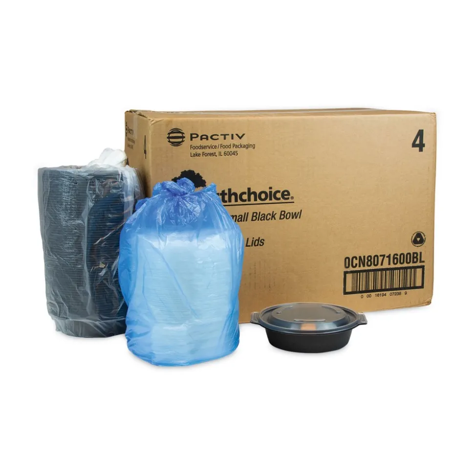 Pactiv Corp. EarthChoice MealMaster 16 oz. Container with Lid - Black/Clear (252/Carton)