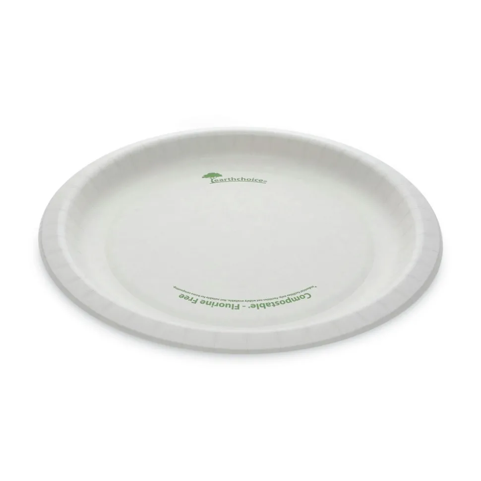Pactiv Corp. EarthChoice Pressware 10 in. Diameter Plate Paper Compostable Dinnerware - White (300/Carton)