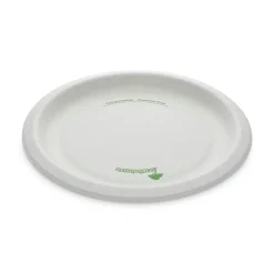 Pactiv Corp. EarthChoice Pressware 10 in. Diameter Plate Paper Compostable Dinnerware - White (300/Carton)