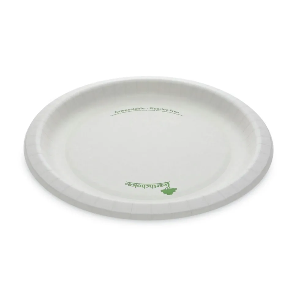 Pactiv Corp. EarthChoice Pressware 10 in. Diameter Plate Paper Compostable Dinnerware - White (300/Carton)