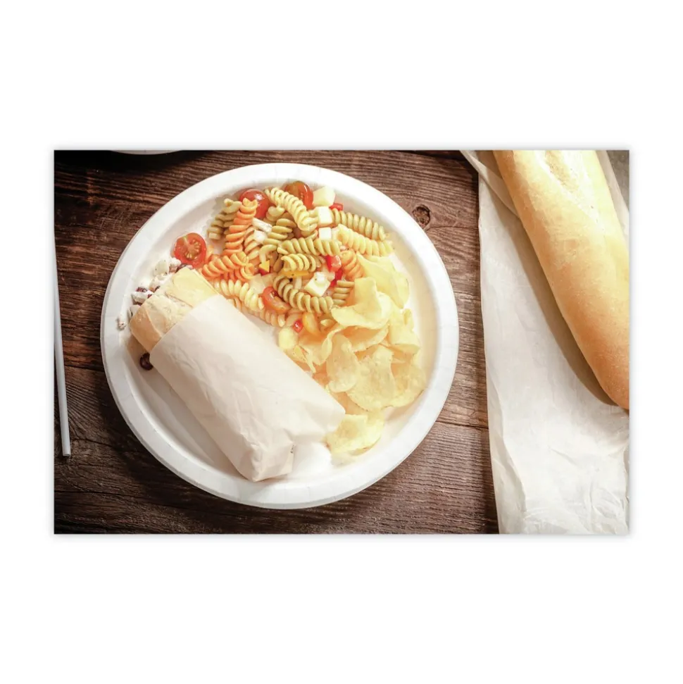 Pactiv Corp. EarthChoice Pressware 10 in. Diameter Plate Paper Compostable Dinnerware - White (300/Carton)