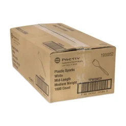 Pactiv Corp. Fieldware Mediumweight Spork Cutlery - White (1,000/Carton)