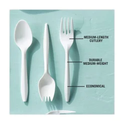 Pactiv Corp. Fieldware Mediumweight Fork Cutlery - White (1,000/Carton)