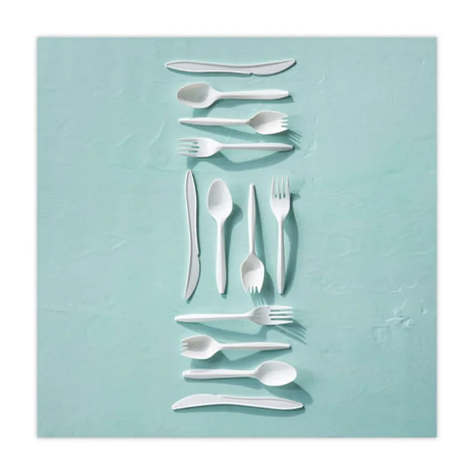 Pactiv Corp. Fieldware Mediumweight Fork Cutlery - White (1,000/Carton)