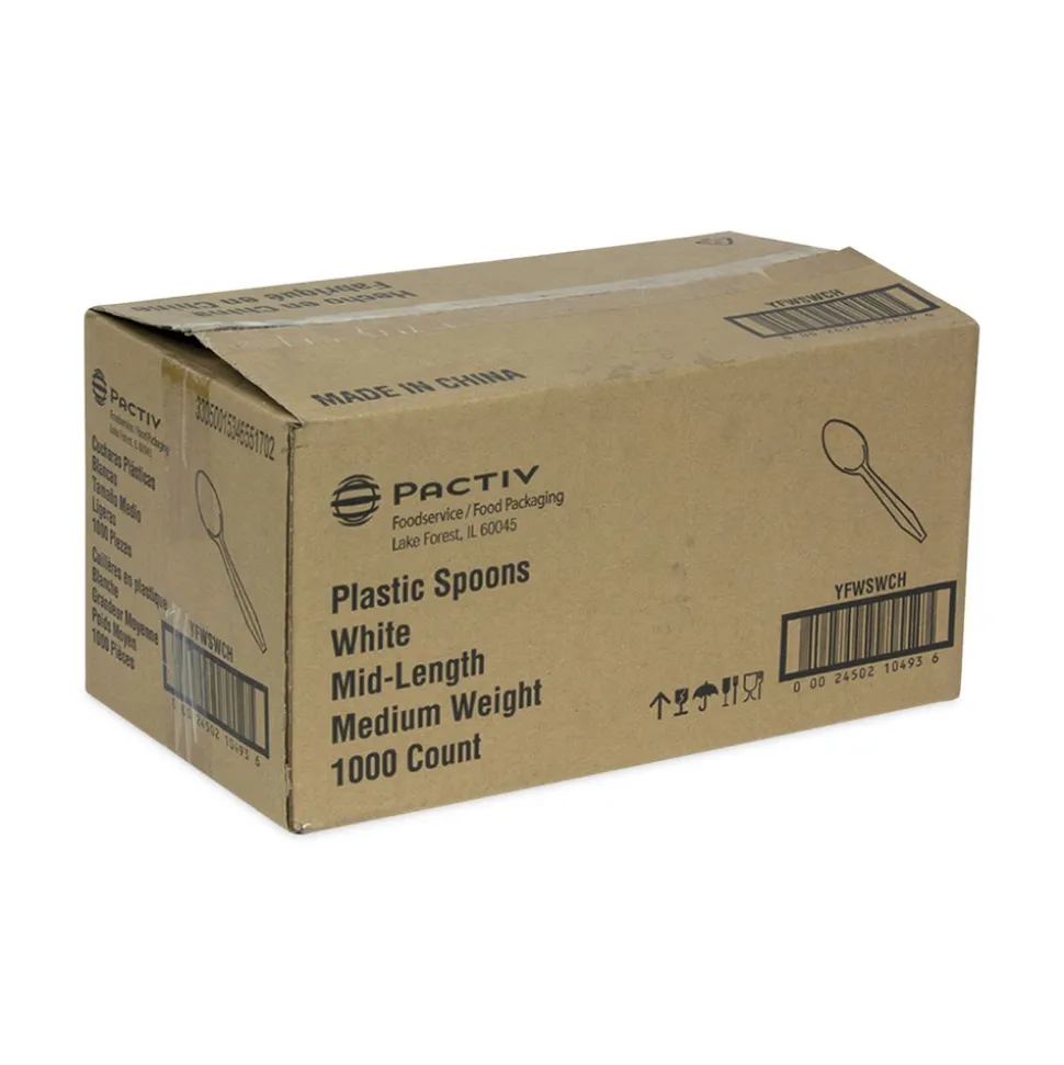 Pactiv Corp. Fieldware Mediumweight Spoon Cutlery - White (1,000/Carton)