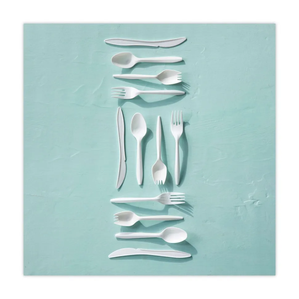 Pactiv Corp. Fieldware Mediumweight Spoon Cutlery - White (1,000/Carton)