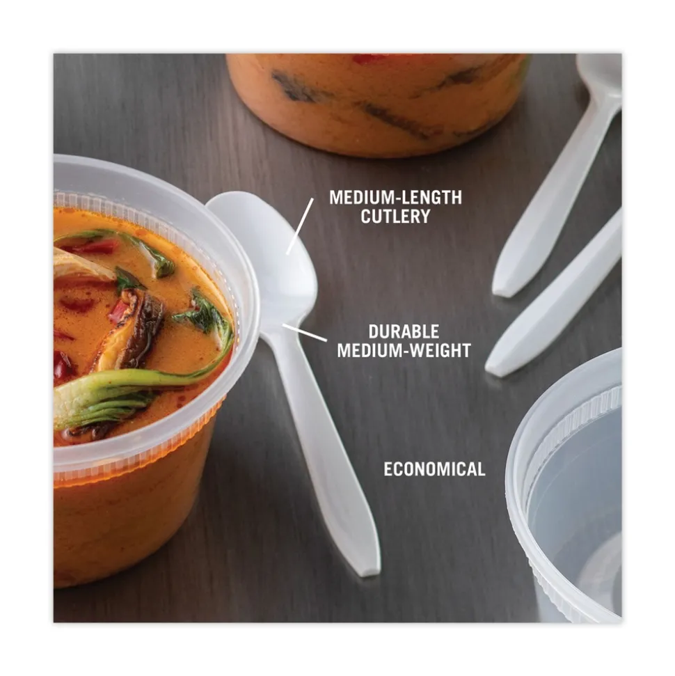 Pactiv Corp. Fieldware Mediumweight Spoon Cutlery - White (1,000/Carton)