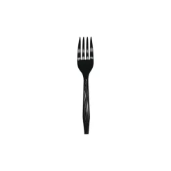 Pactiv Corp. Individually Wrapped Heavyweight Plastic Meadoware Cutlery Fork - Black (1000/Carton)