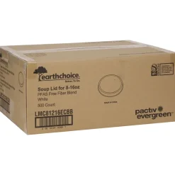 Pactiv Corp. LMC81216ECBB 4 in. EarthChoice PFAS-Free Compostable Sugarcane Soup Cup Lid - White (500/Carton)