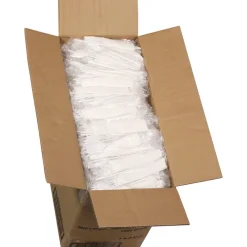 Pactiv Corp. Mediumweight Plastic Fieldware Cutlery Napkin/Spork/Straw Kit - White (1000/Carton)