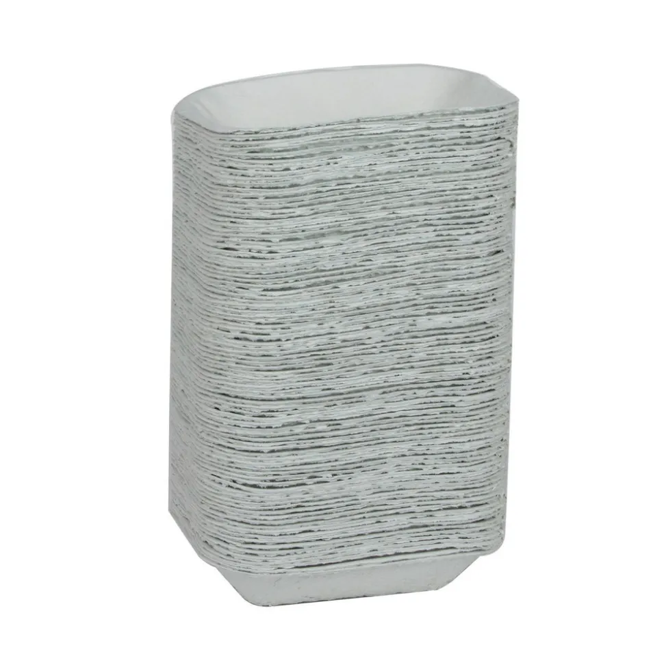 Pactiv Corp. M633524Y EarthChoice Pulpex 9.13 x 6.88 x 1.75 Steep Wall Paper Food Tray - Natural (460/Carton)